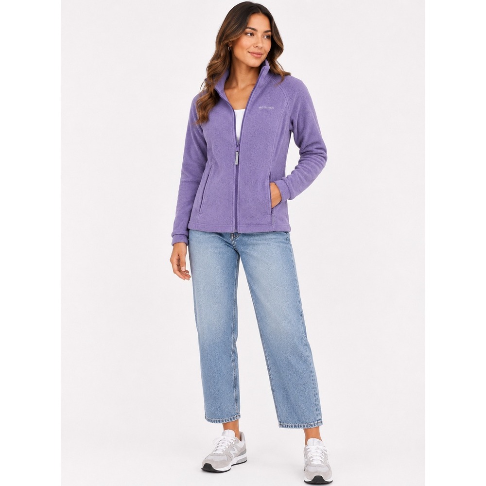 Columbia Fleece Jacket Womens L Purple Benton Springs Full Zip Soft Gorpcore